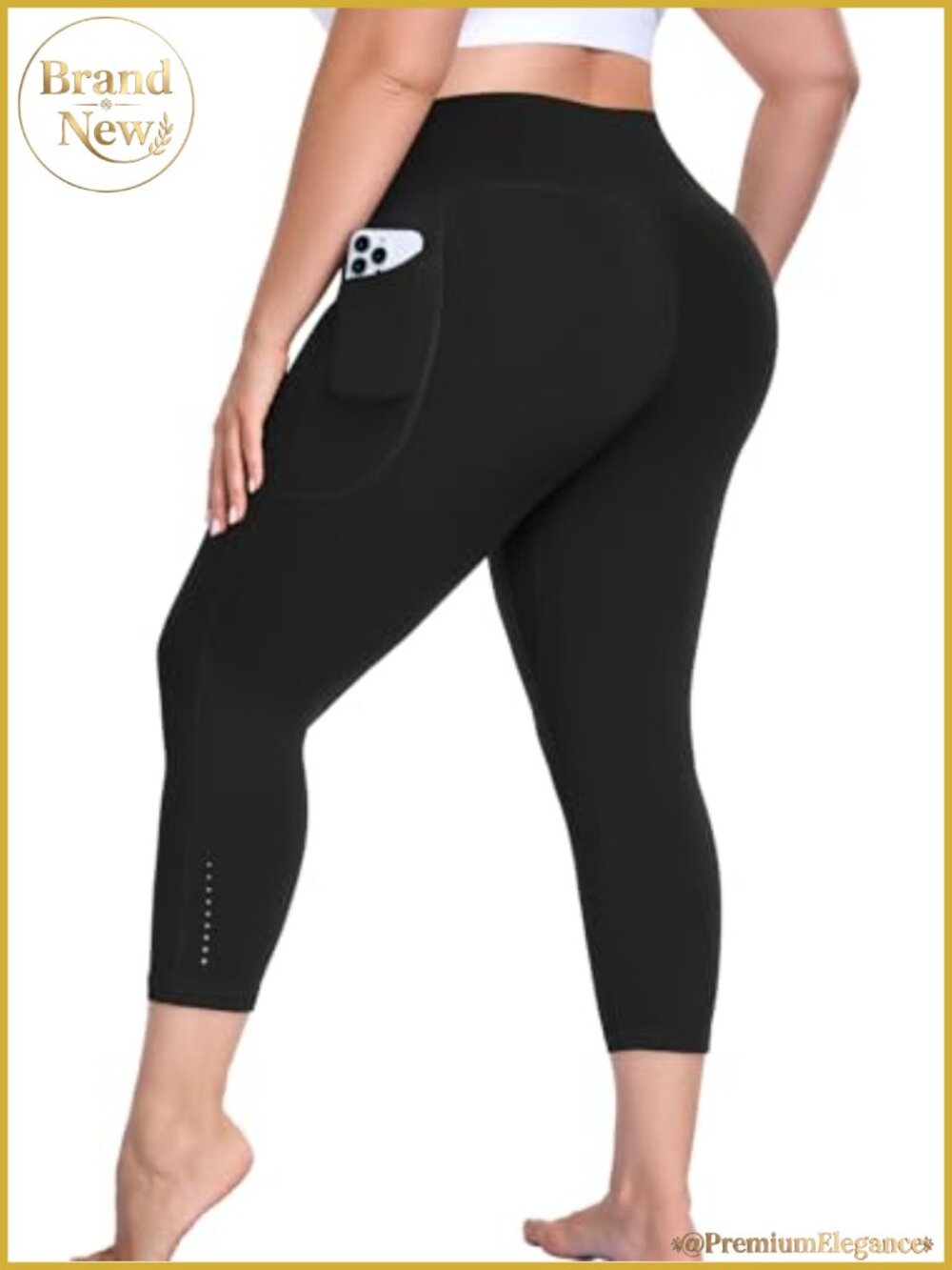 Plus Size Capri Yoga Pants with Pockets 21" Butter Soft